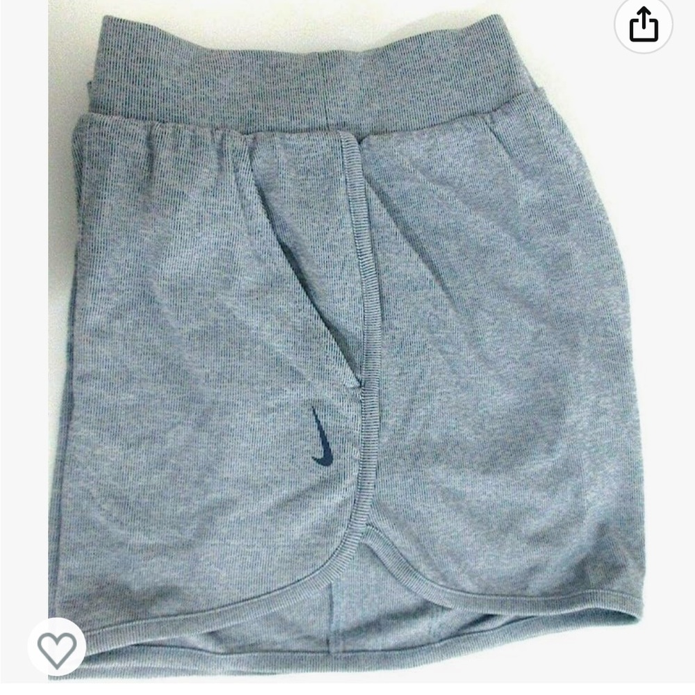 Nike Women's Ribbed Shorts Yoga Blue Strips w/Pockets